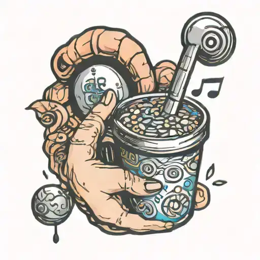 Pill Cup Poring Music Notes Into Hand