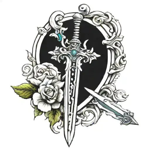 Sword Tattoo Design Combining Elements