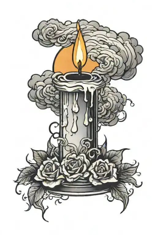 Storm Cloud Over A Lit Candle