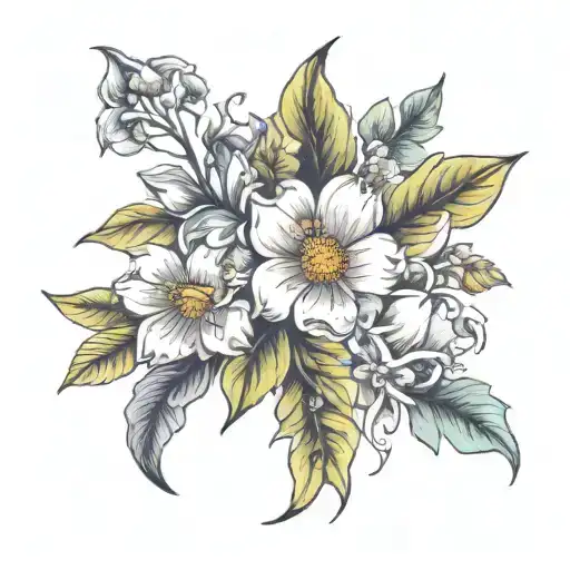 Birth Flower Bouquet Tattoo June July November December