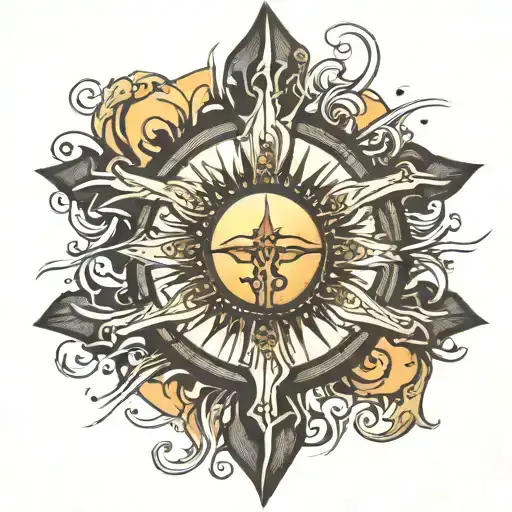 Cross With Sun Behind It