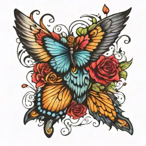 Angel Wing And Butterfly Wing