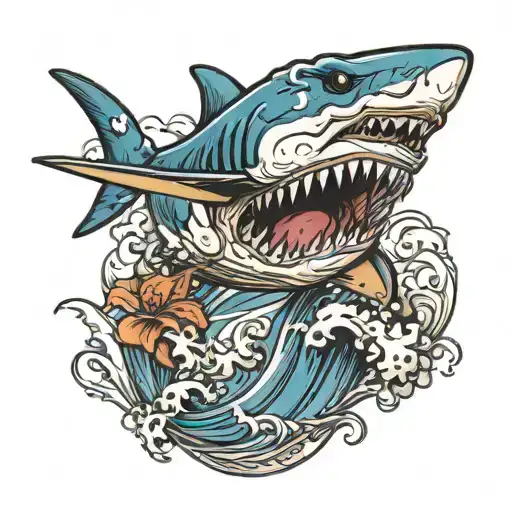 Shark Breaching Ocean Surface