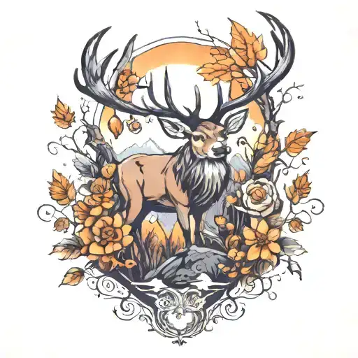 A Man Stag In Nature Scene