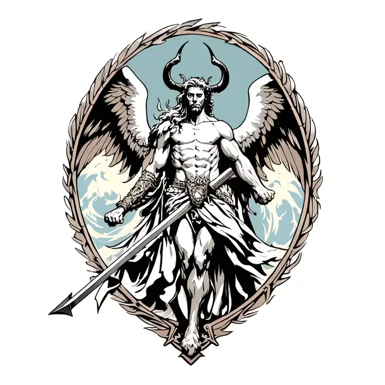 Archangel Michael Slaying Satan