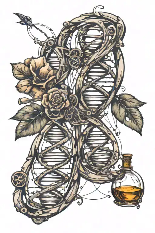 Double Helic Dna Structure With Whiskey Chemical Formula