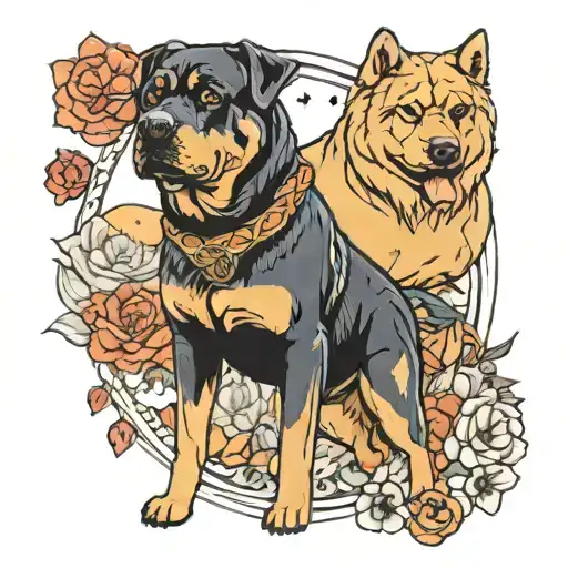 Rottweiler And Rottweiler X Japanese Akita Inu