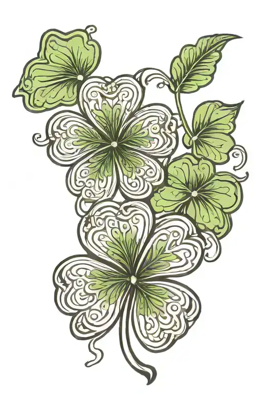 2 Clover Leaf With Extra Detail