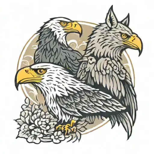 Eagle And Gray Wolf