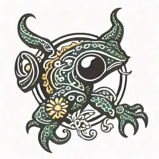 Coqui Symbol With Sun God Symbol Inside Of It