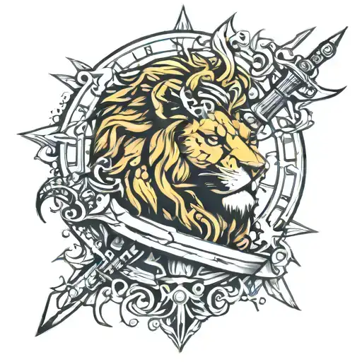 Lion And Swords