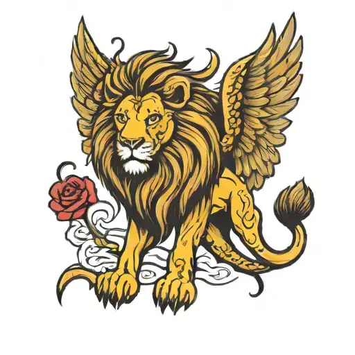 Lion With Wings Looking