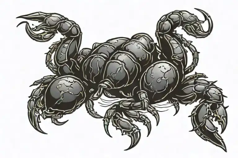 Scorpion Holding A Waning Cresent Moon