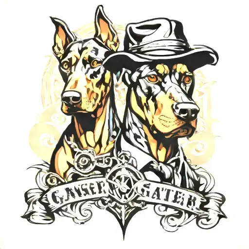 Gangster And Doberman Dog