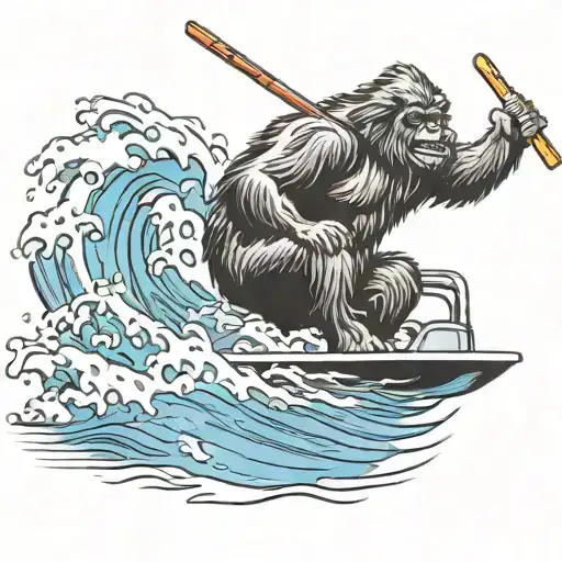 Waterskiing Bigfoot