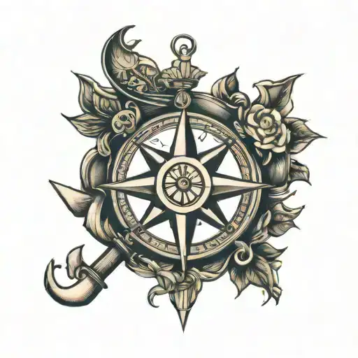 Compass Plane Anchor Intertwined