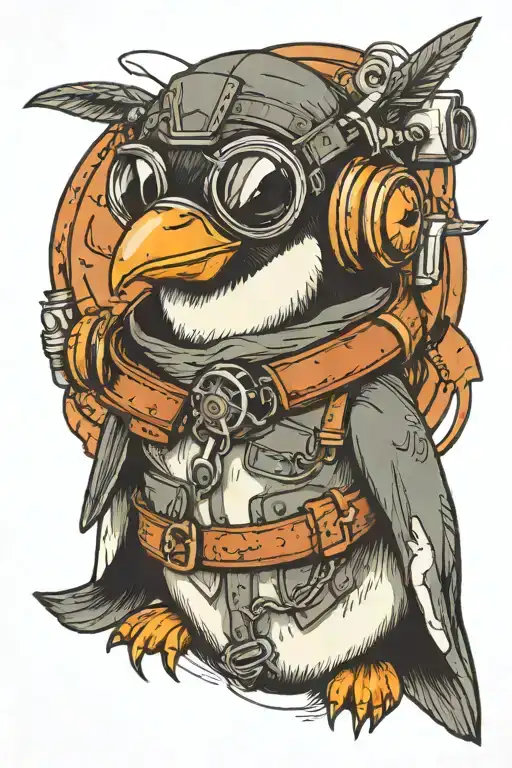 Penguin In Aviator Suit