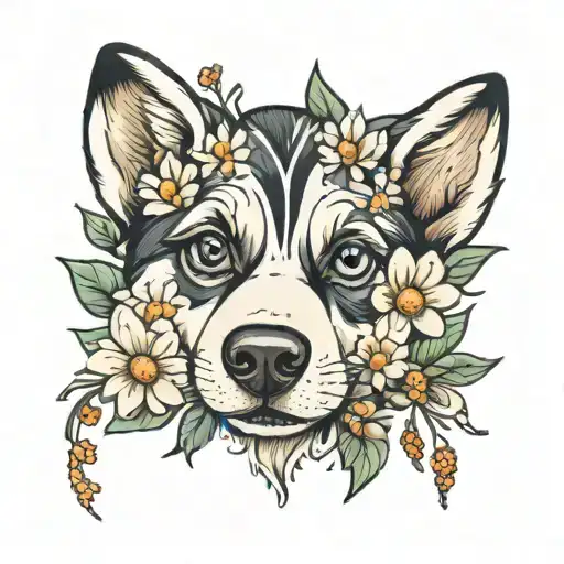 Daisy Husky Paw Print