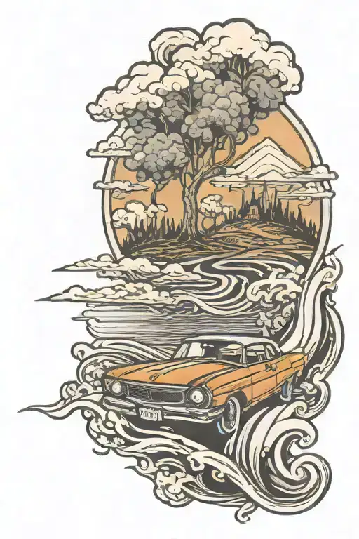 Car With Road In The Background