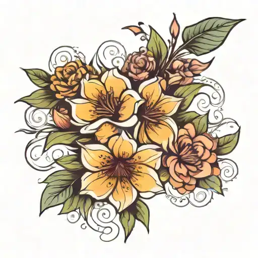 Floral Tattoo On Leg