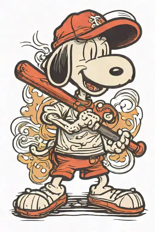 Angry Snoopy Holding A Baseball Bat