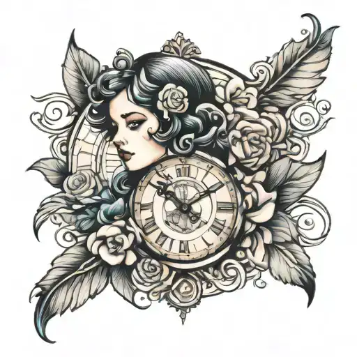 Girl Child Father Clock