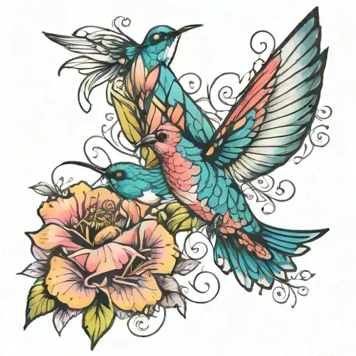 Butterfy And Humming Bird