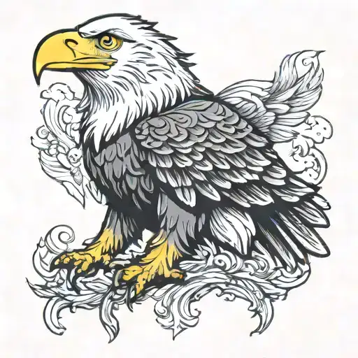 Bald Eagle And Golden Retriever