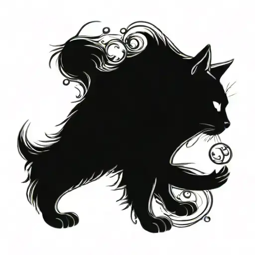 Un Cat Bubbles Above Them Goes