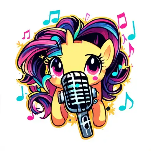 A Cutie Mark Mlp Inspired With Music Notes And A Microphone