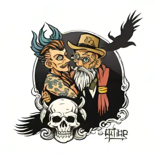 Father Son Tattoo Design Featuring