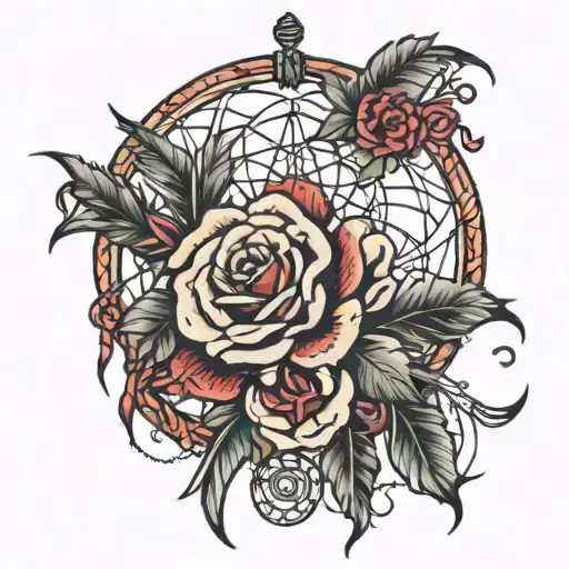 Rose Dreamcatcher Hanging