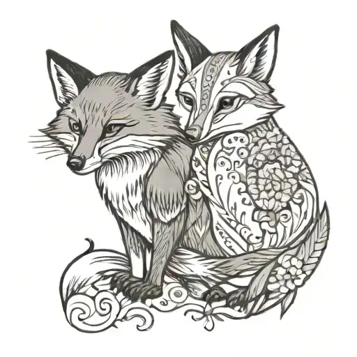 A Fox And Penguin Holding Hands