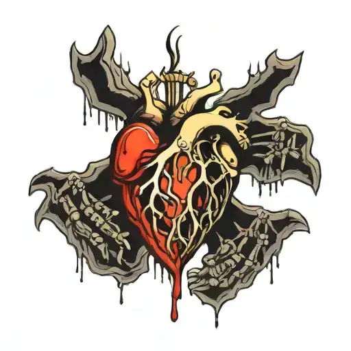 Skeleton Hands Ripping Heart