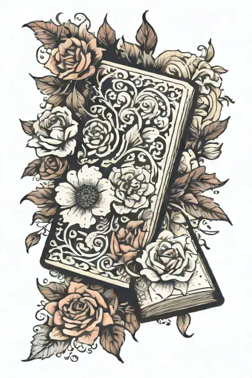 Book Surrounded By Bold Floral