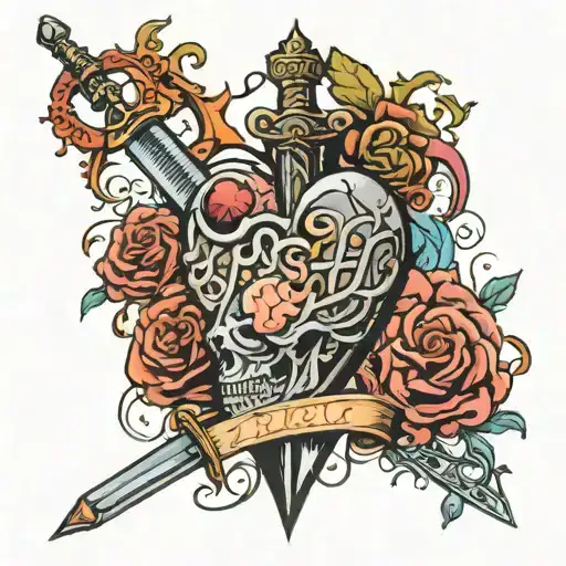 Sword Heart And Brain Inside