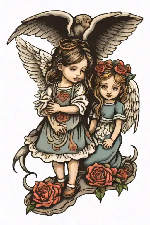 Angel And Footprint Sister