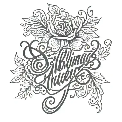Siblings Cursive Font With Straight Line Missin His Finger Sizing