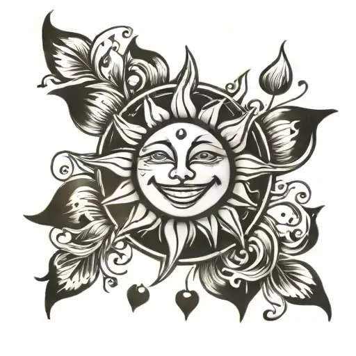 Sun With Hearts And Smile