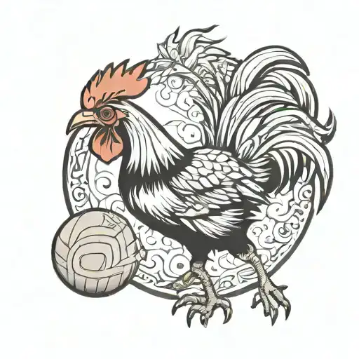 Rooster Playing Handball