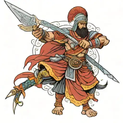 Turk Warrior Wielding A Sword