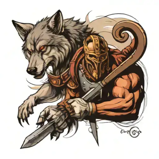 Wolf And Gladiator