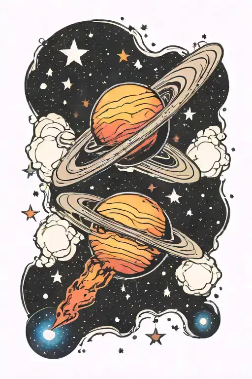Saturn Space Nebula Star