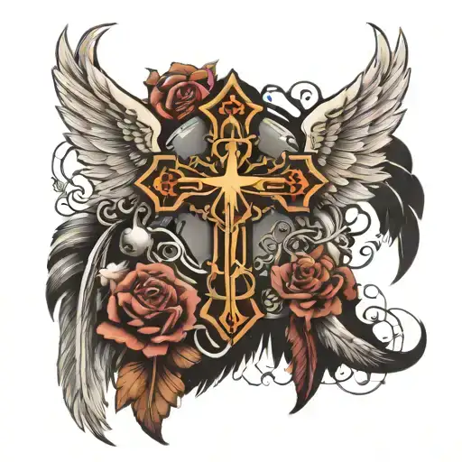 Cross And Wings And Colombia Country