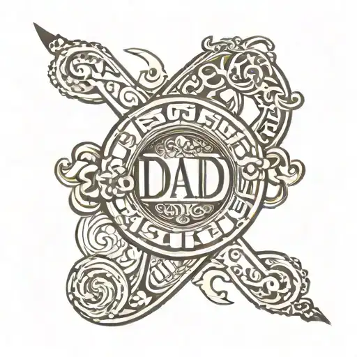 Infinity Sign With A Date Of Birth And The Word Dad