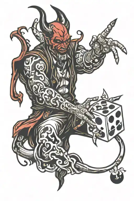 Devil Throwing Dice