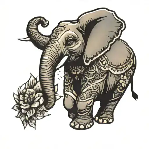 Happy Elephant Illustration