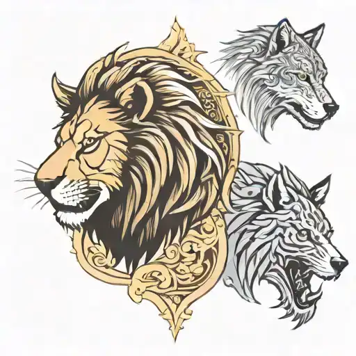 Lion And Wolf