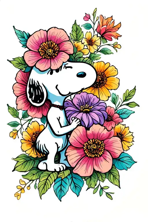 Snoopy And Floral And Webs