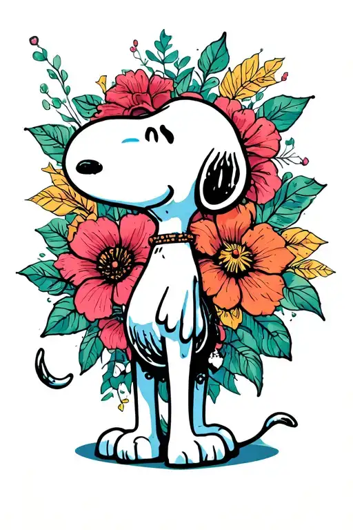 Snoopy And Floral And Spiderwebs
